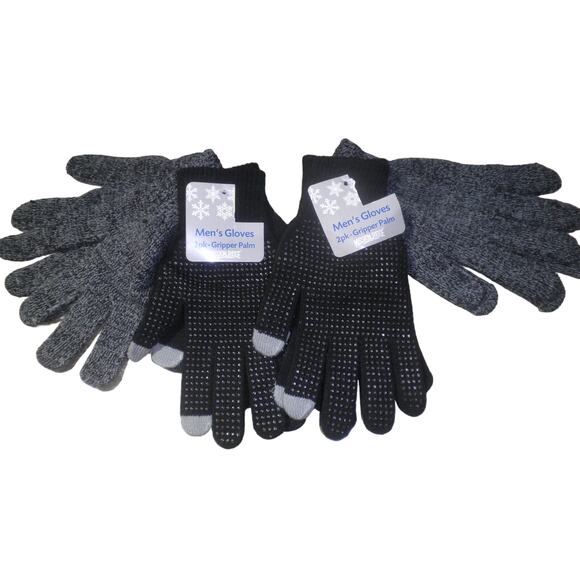 Mens Mission Ridge 4-pack Knitted Gloves, 2 Gripper Palm Gloves and 2 Regular - Picture 1 of 2